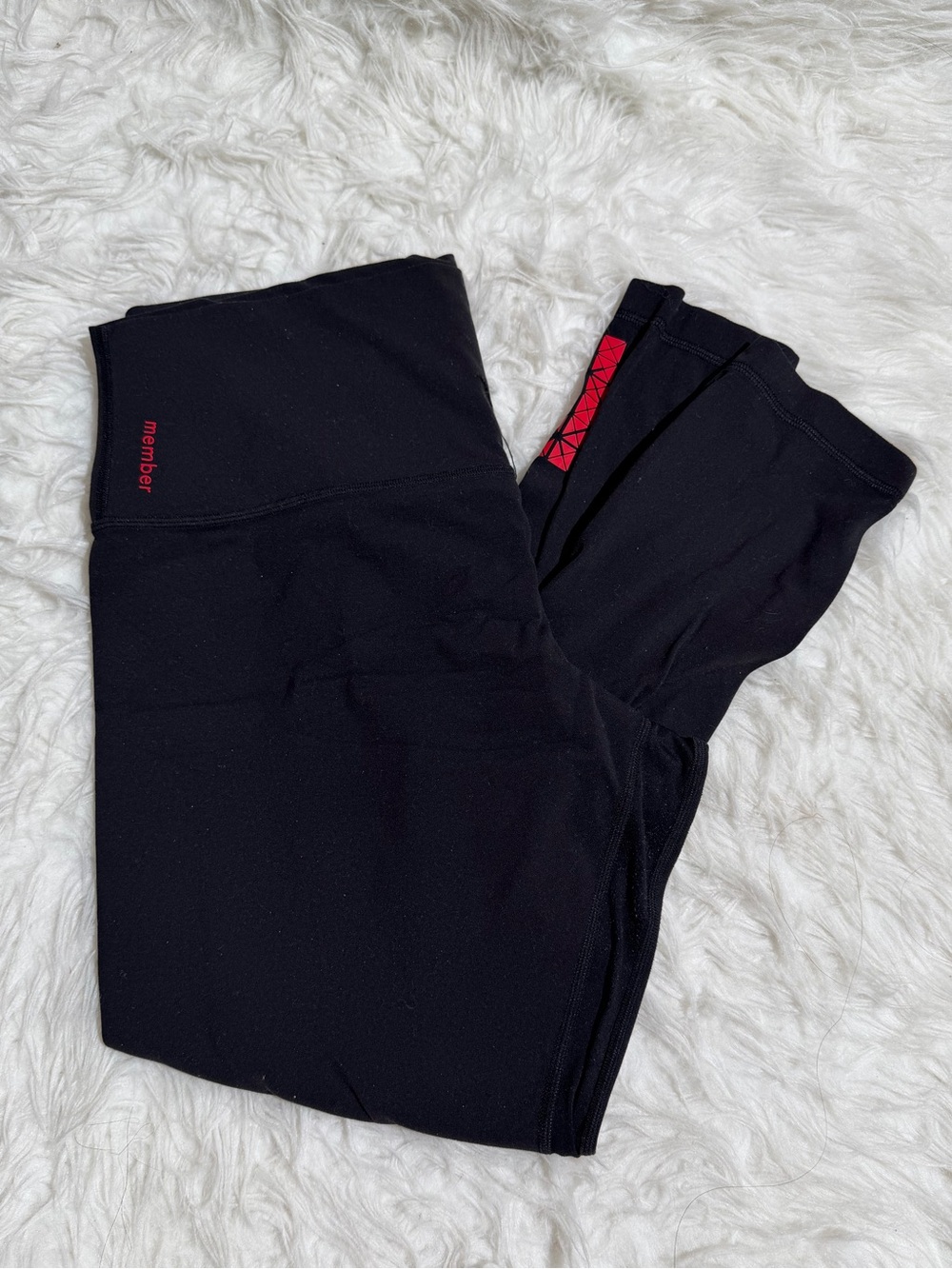 LULULEMON Black Align Leggings 14 Red Accent member pants workout casual walking